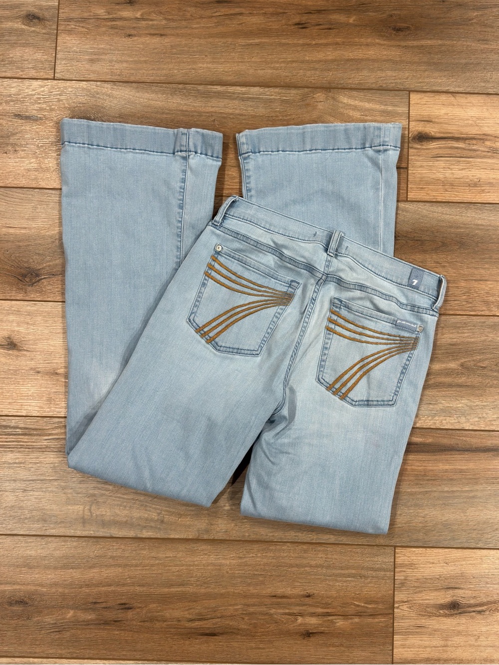 7 FOR ALL MANKIND Western Mid-rise Tailorless Dojo Trouser Flare Jeans | Size 28